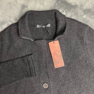 Peruvian Connection Womens Pub Jacket Black 100% Baby Alpaca Knit Cardigan XS